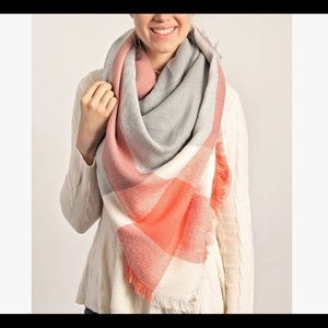 Orange and grey scarf (large)
